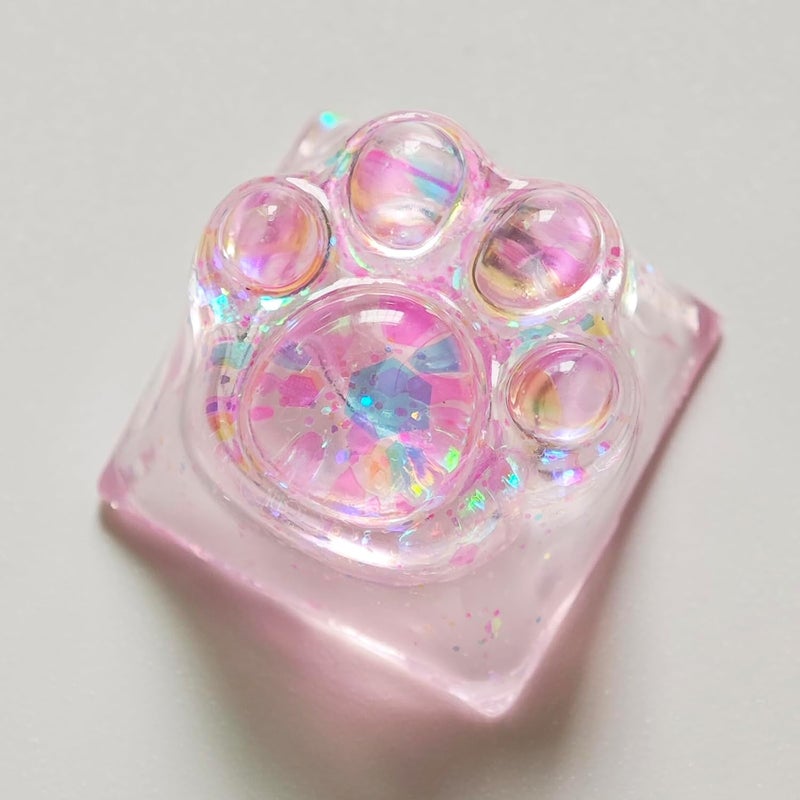 Elacgap Cat Claw Keycap Cute Drip Glue Backlight Keycaps DIY ESC Arrow Key Keycap Replacement for Cherry MX Gaming Mechanical Keyboard (Pink) - Image 1